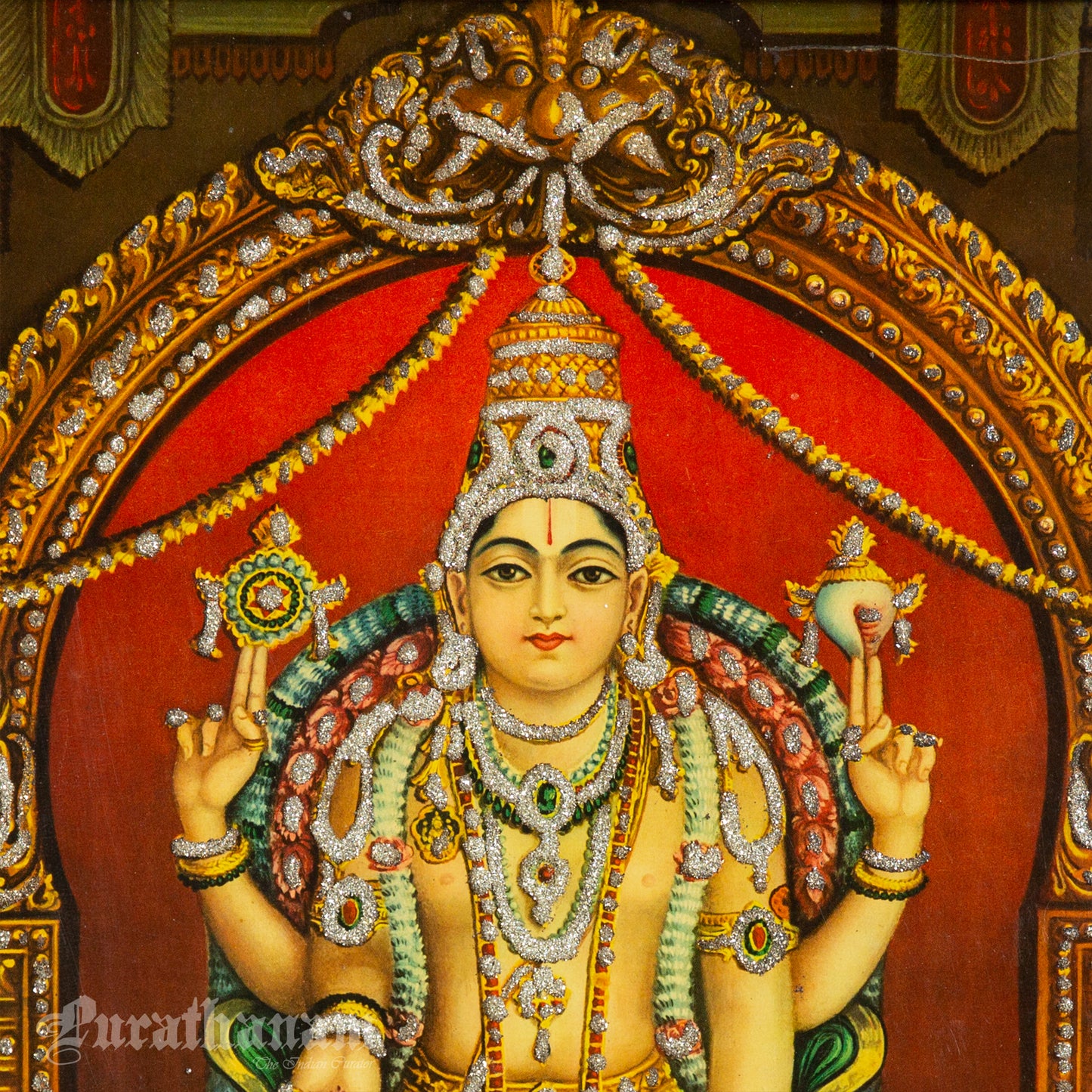 Thirupathi Venkateswarar  by K.S. Siddalingaswamy- Oleograph Print (Embellished)