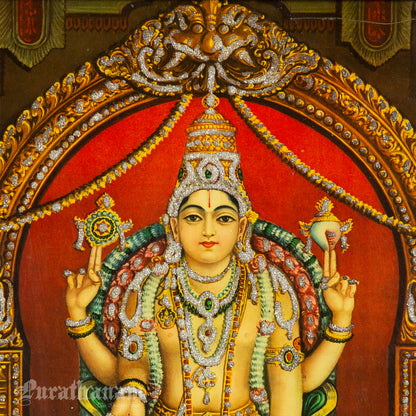 Thirupathi Venkateswarar  by K.S. Siddalingaswamy- Oleograph Print (Embellished)