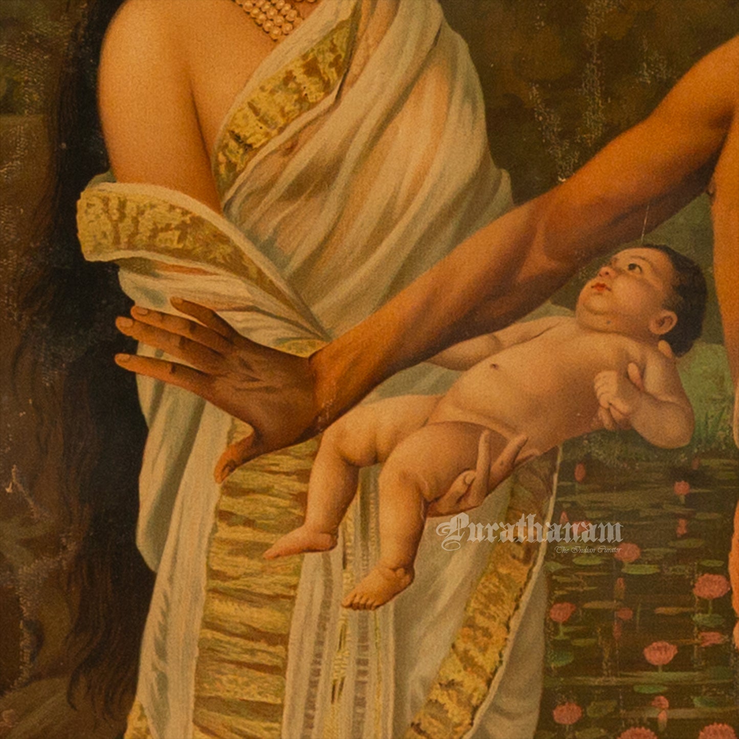 The birth of Shakuntala by Ravi Varma - Lithograph Print -  Ravi Varma FAL Press