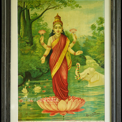 Lakshmi by Ravi Varma - Oleograph Print