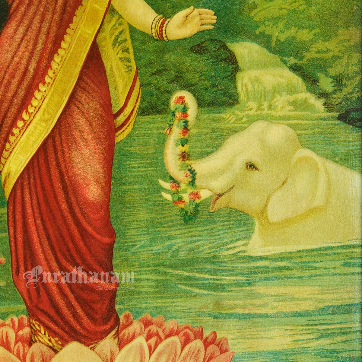 Lakshmi by Ravi Varma - Oleograph Print