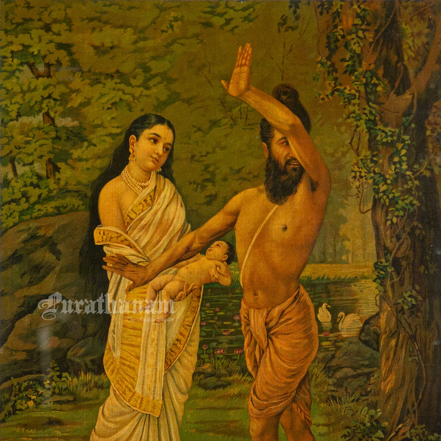 Shakuntala Janam  by Ravi Varma   (Oleograph Print)