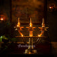 Three Branched oil Lamp/ Kavara Vilakku - Brass