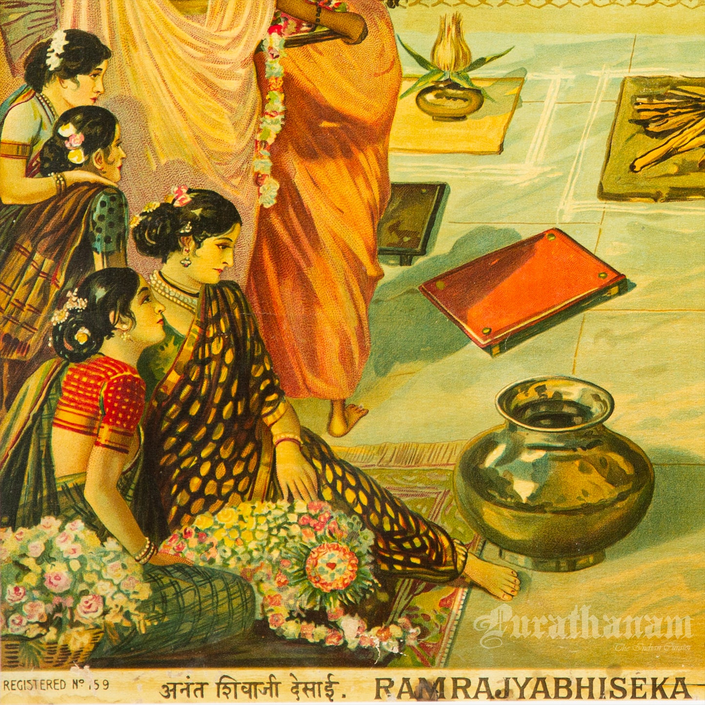 Ramrajyabhiseka by M. V. Dhurandhar- Oleograph Print