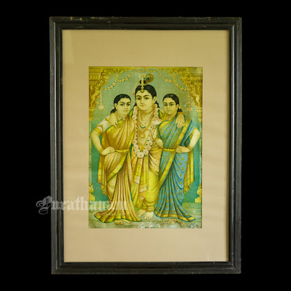 Sree Radha Rukhmini Krishna by C. G. Ramanujam - Oleograph Print