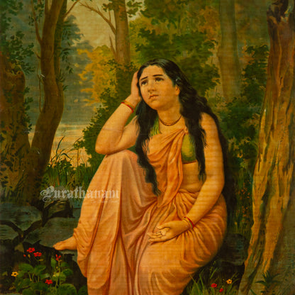 Damayanti by Ravi Varma - Oleograph Print