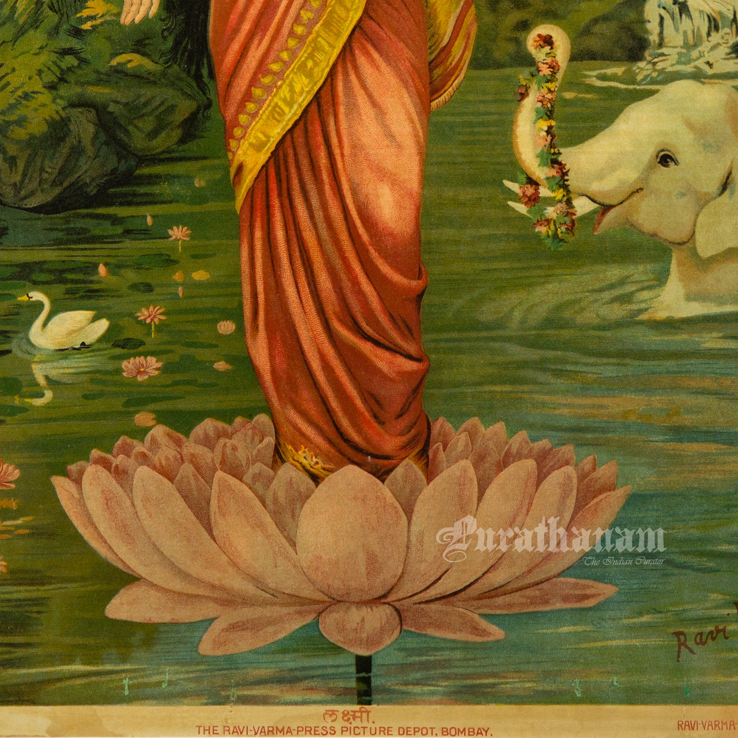 Lakshmi - Oleograph Print (Ravi Varma)