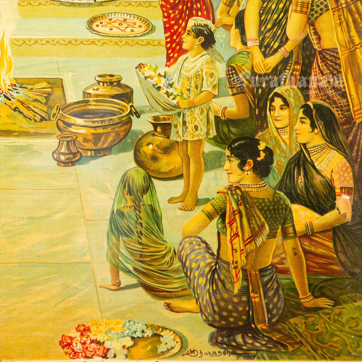 Ramrajyabhiseka by M. V. Dhurandhar- Oleograph Print