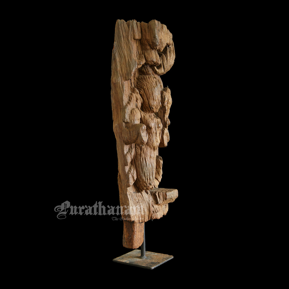 Antique Matsya Avatar wooden  sculpture