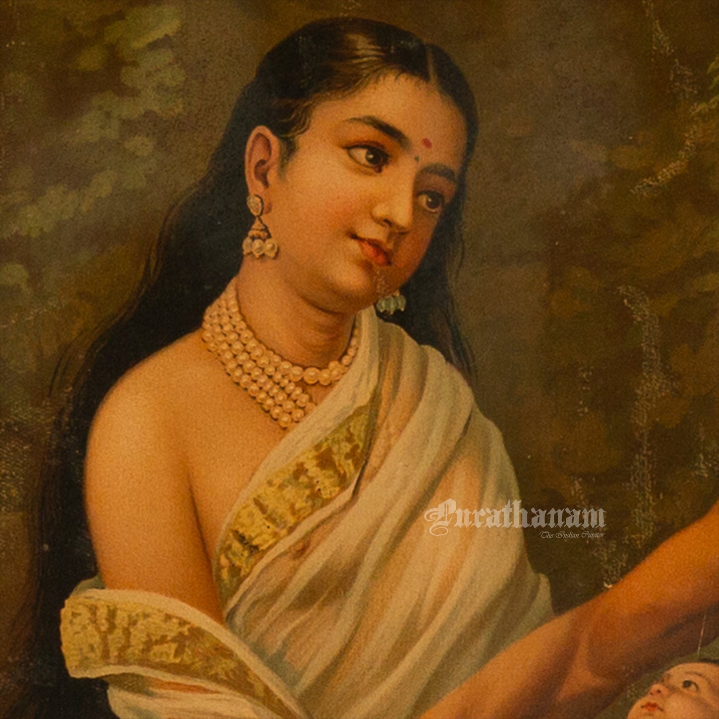 The birth of Shakuntala by Ravi Varma - Lithograph Print -  Ravi Varma FAL Press
