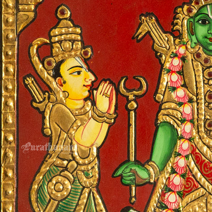 Ram, Lakshmana and Sita - Tanjore Painting