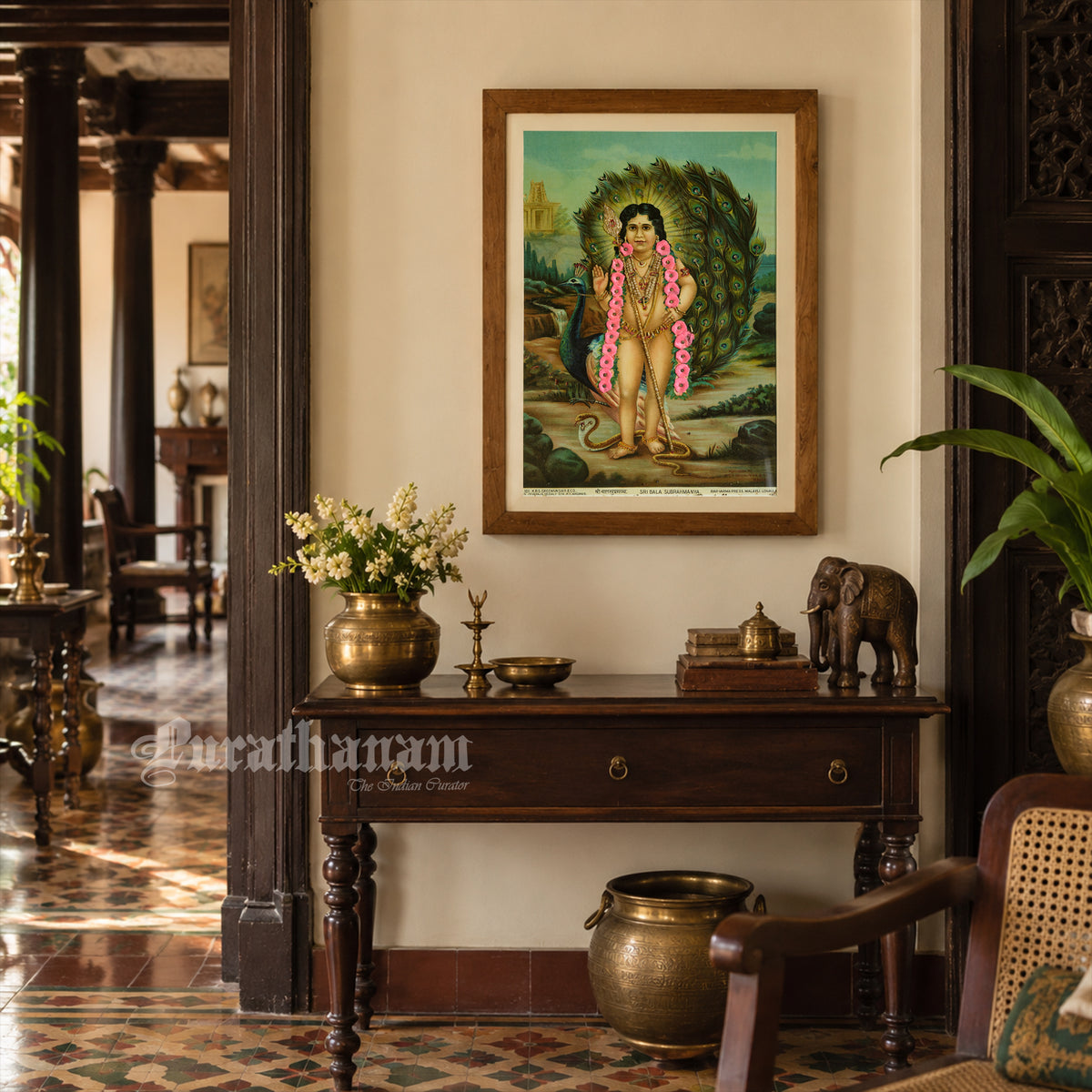Sri Bala Subrahmanya - Oleograph Print - Embellished