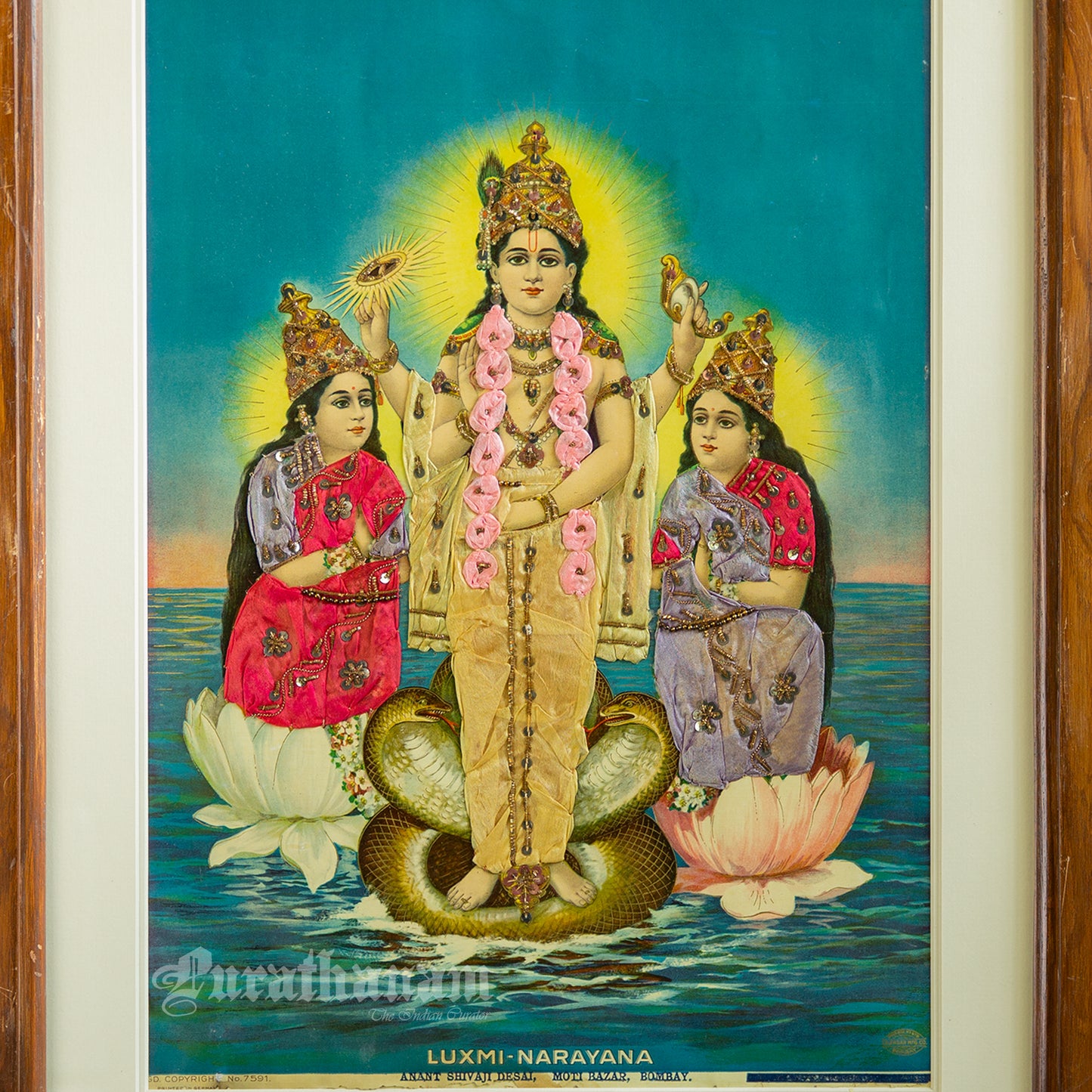 Luxmi Narayana - Lithograph Print (Embellished)