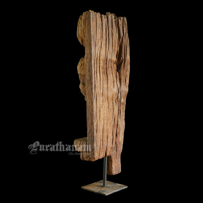 Antique Matsya Avatar wooden  sculpture