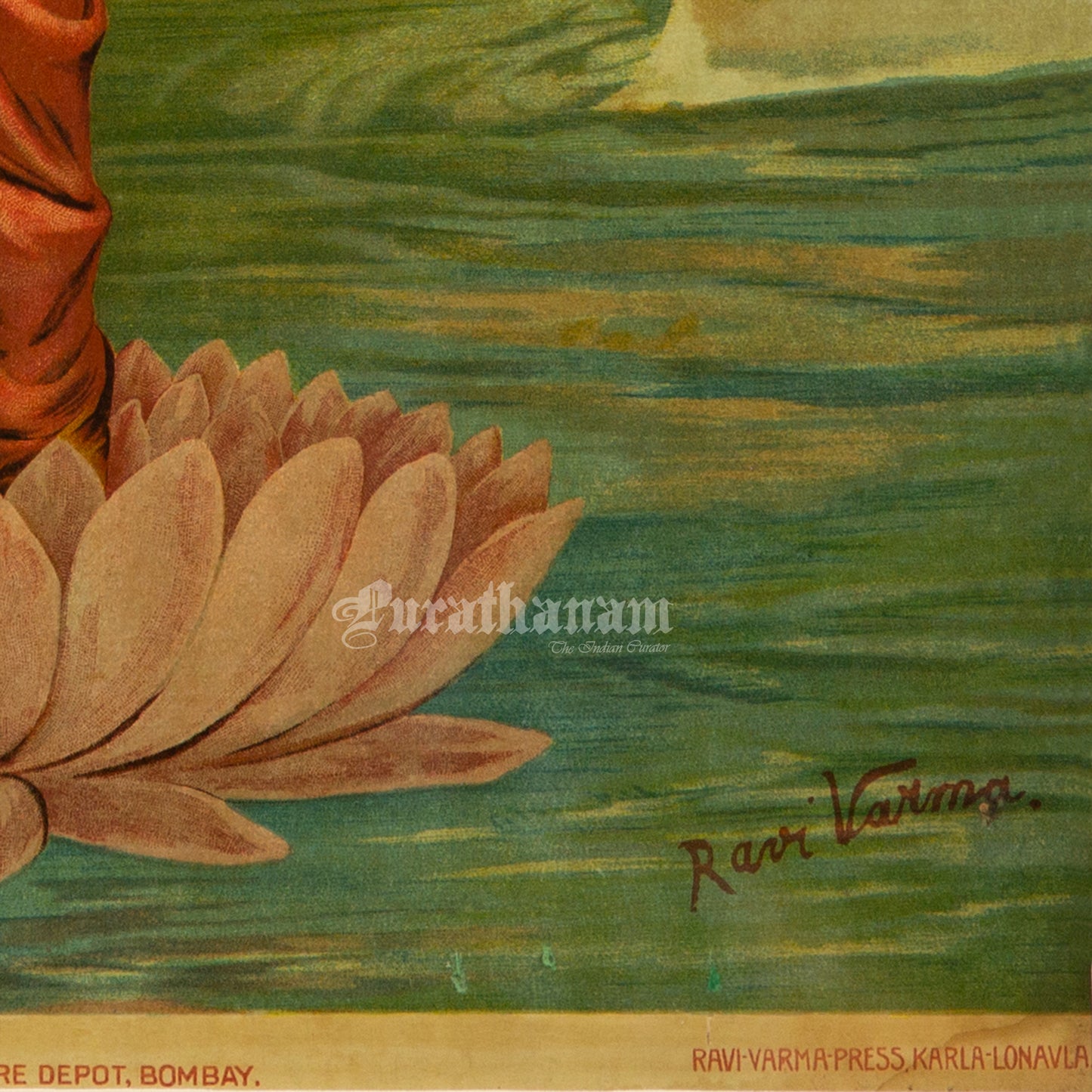 Lakshmi - Oleograph Print (Ravi Varma)