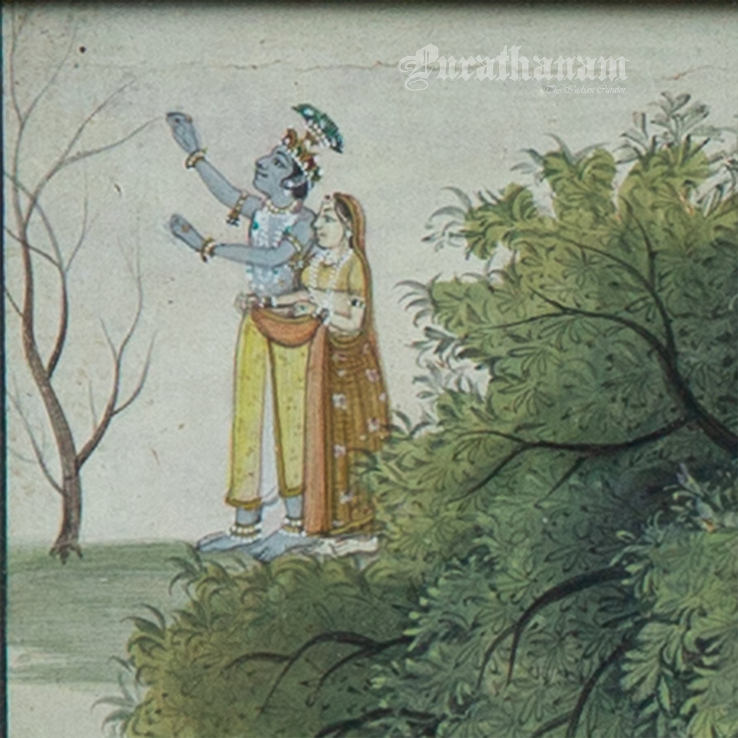 The footsteps of Krishna – Miniature Painting (Watercolor Medium)