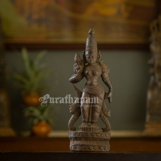 Lakshmi  - Red Sanders wood sculpture