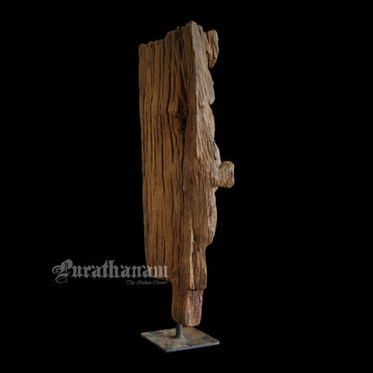 Antique Matsya Avatar wooden  sculpture