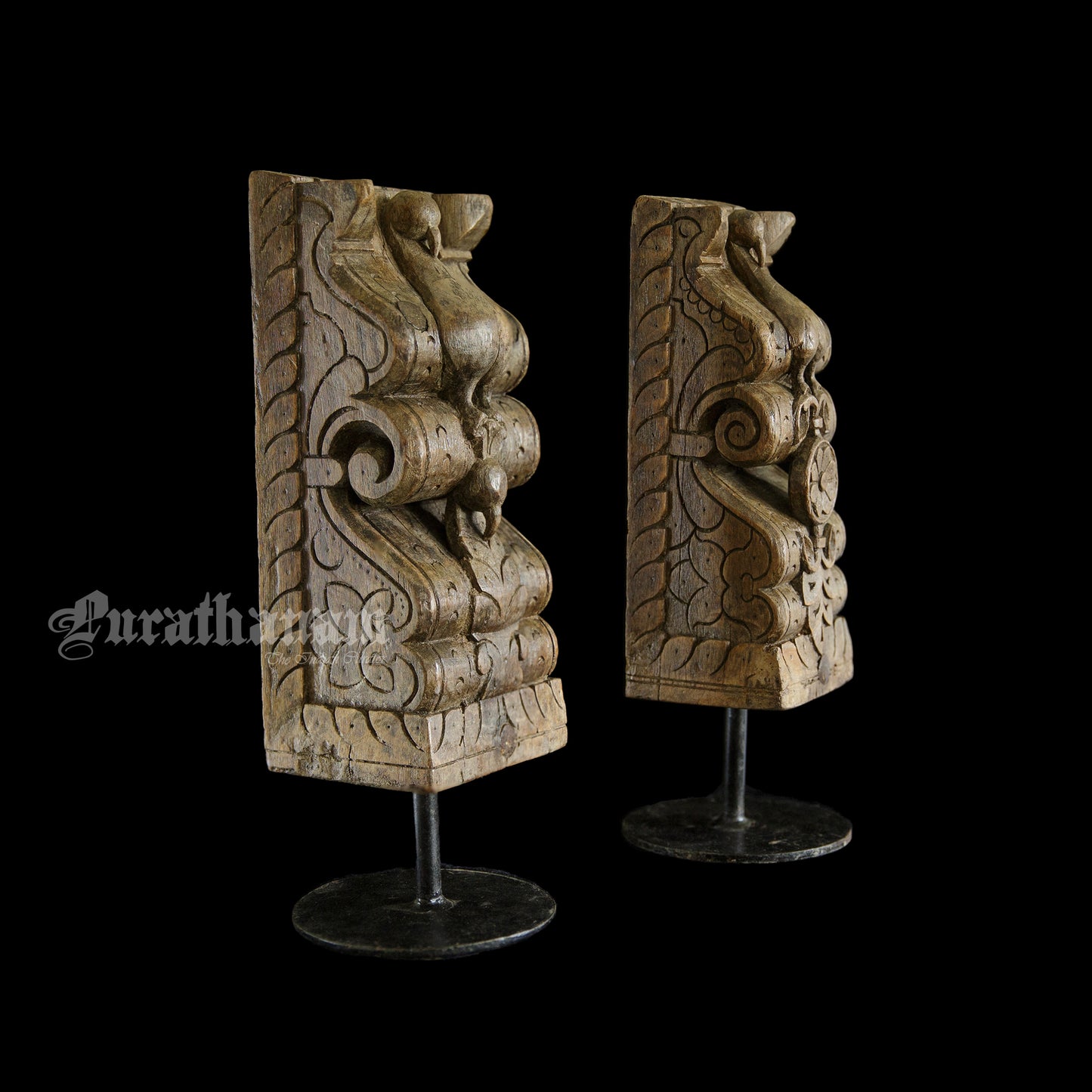 Peacock Bracket Corbels - Pair