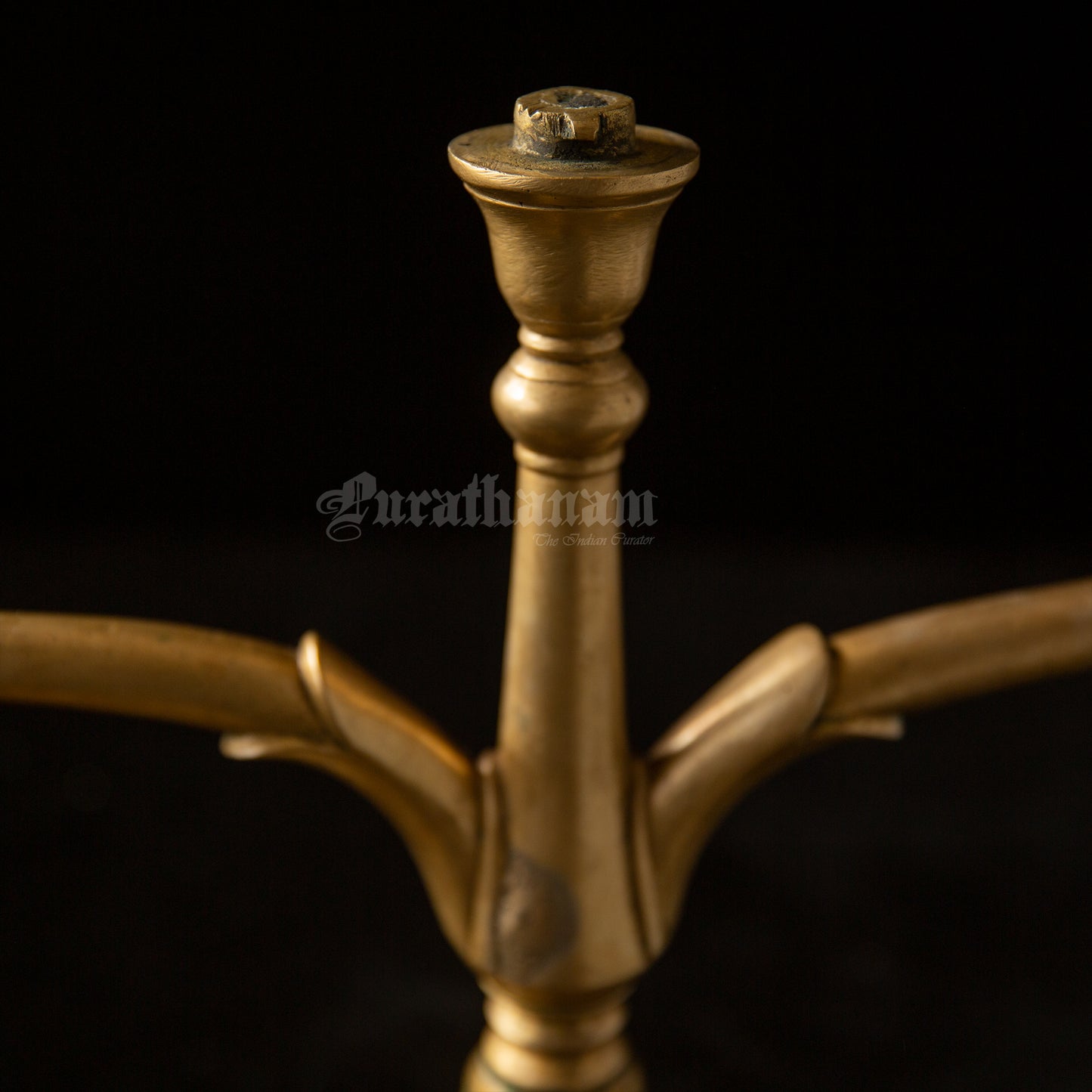 Three Branched oil Lamp/ Kavara Vilakku - Brass