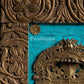Brass Prabhavali mounted on Antique Wooden Plaque