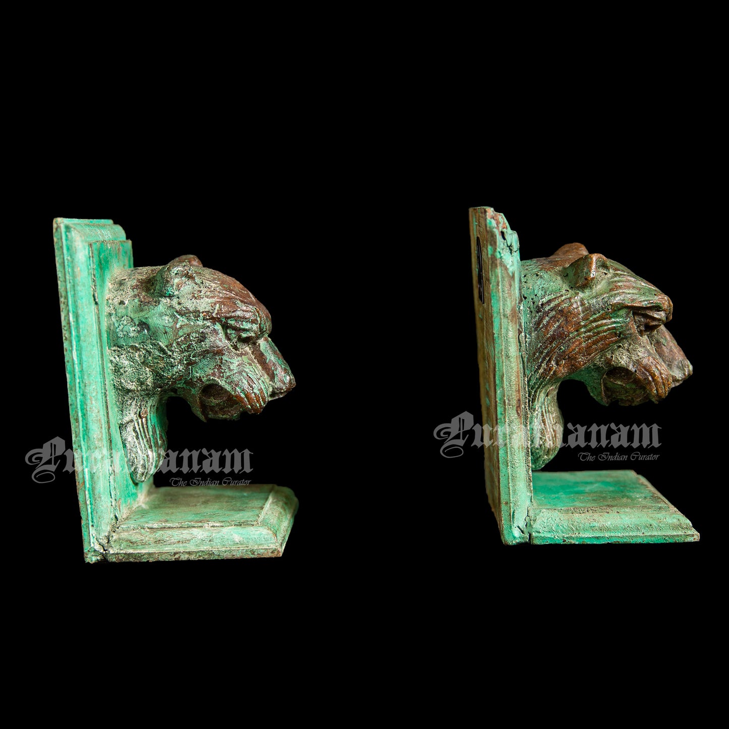 Lion Head Book ends -Sawdust art