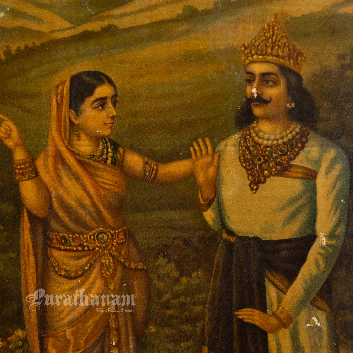 Antecedent of Vishma’s Birth/ Basupatni and Vashista's kamdhenu - Oleograph Print