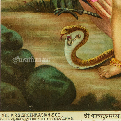 Sri Bala Subrahmanya - Oleograph Print - Embellished