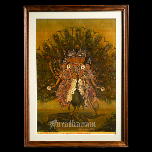 Shri Shanmukha Subramaniaswami by Ravi Varma- Embellished Oleograph Print