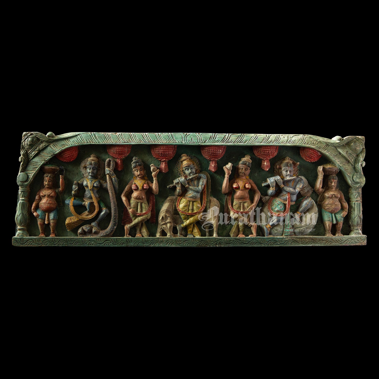 Krishna Avatar Wooden Panel (Soorya Palagai)