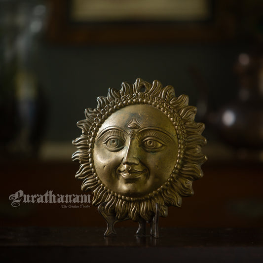 Sun God - Brass sculpture (Wall Hanging)