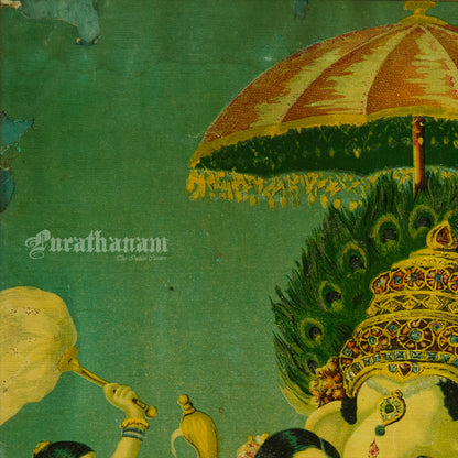 Riddhi Siddhi Ganapati  by Ravi Varma - Oleograph Print