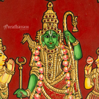 Ram, Lakshmana and Sita - Tanjore Painting