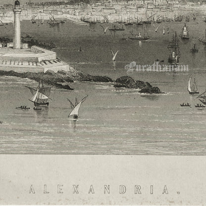 Alexandria -Steel Engraving