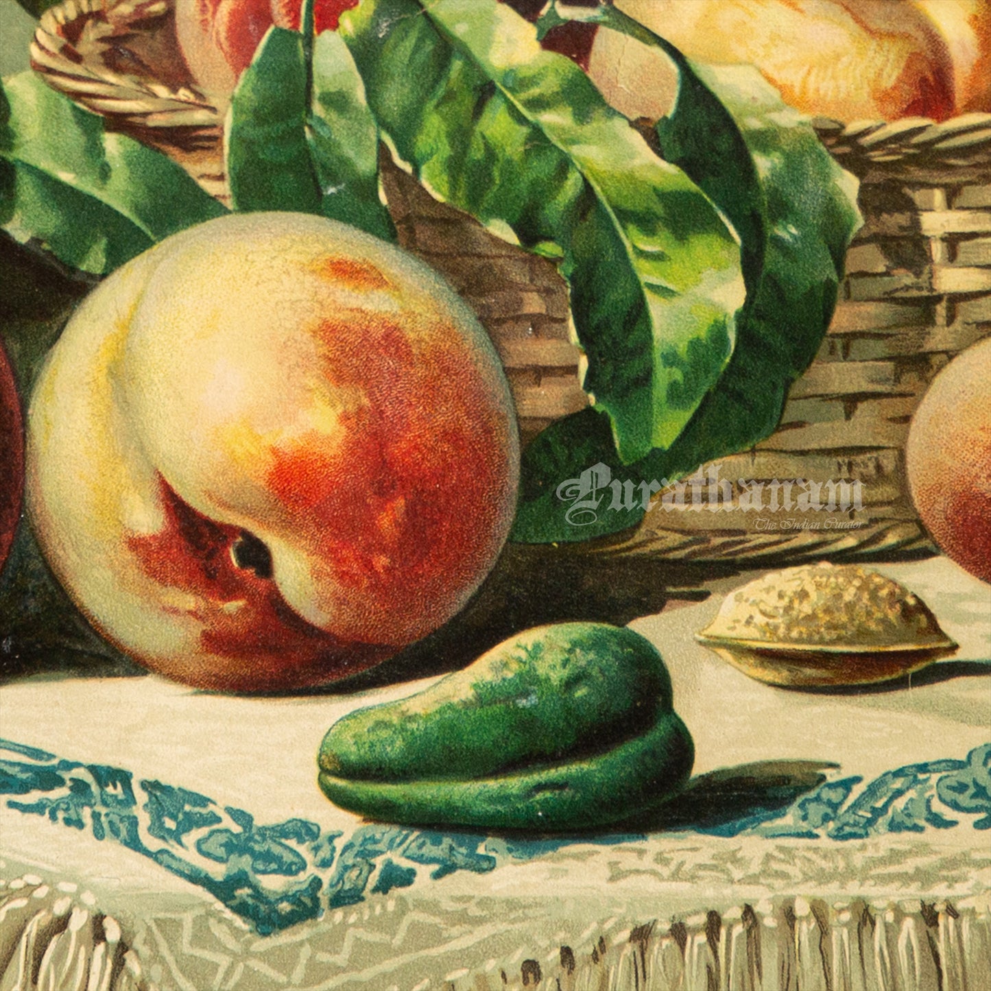 Bowl of Peaches by Francesca Alexander - Chromolithograph Print