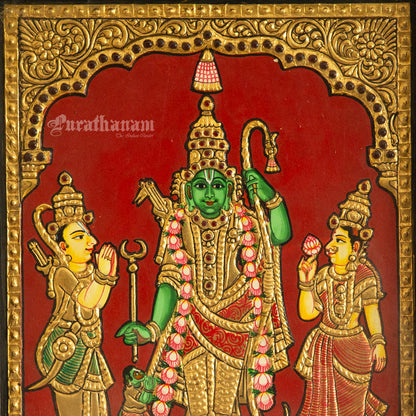 Ram, Lakshmana and Sita - Tanjore Painting