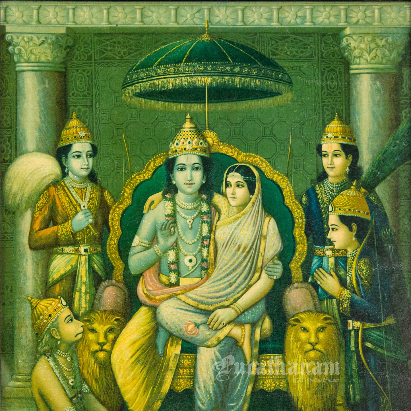 Shree Ram Panchayatan (Oleograph Print)