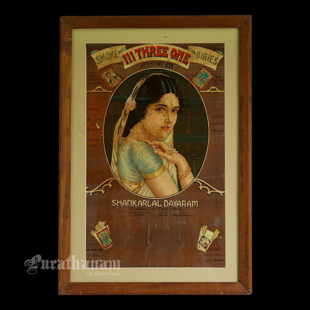 Shankarlala Dayaram  Smoke 111 Three one Ad. poster - Chromolithograph print