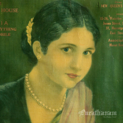 A Colonial Women with an open book (Oleograph Print)