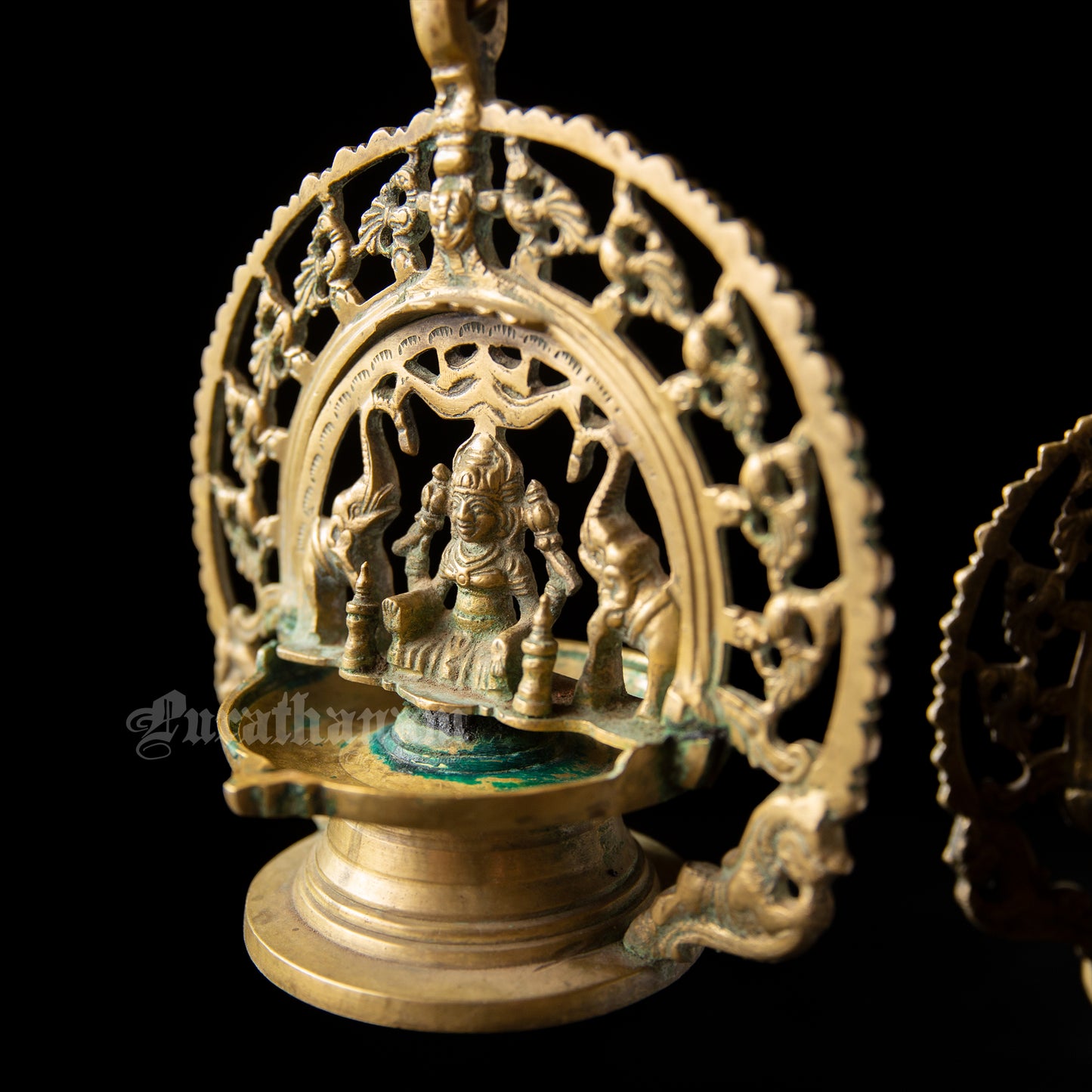 Gajalakshmi Hanging lamp set - Brass