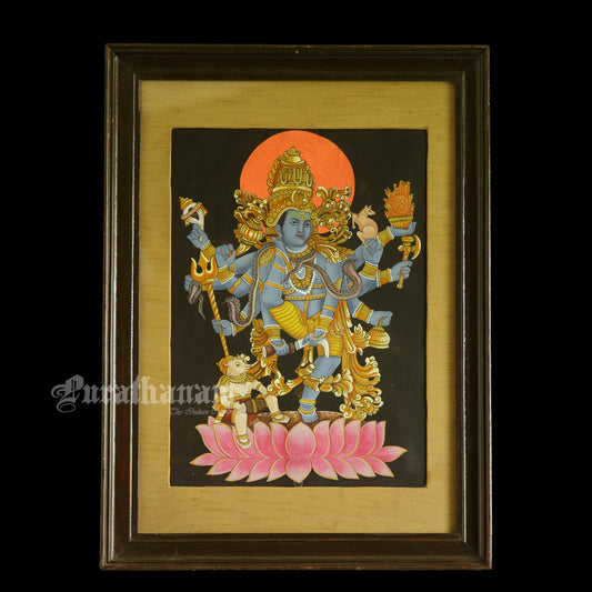 Vishnu Vintage Watercolor Painting (Nathdwara School of Watercolor)