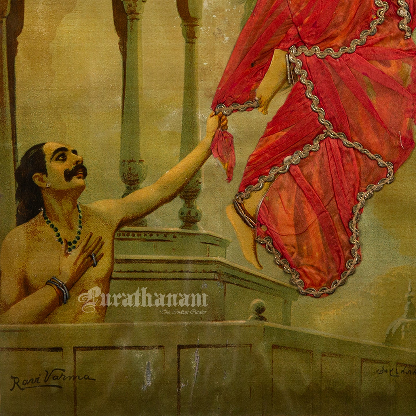 Urvashi by Ravi Varma - Oleograph Print (Embellished)