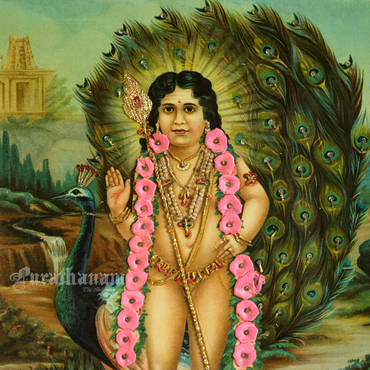 Sri Bala Subrahmanya - Oleograph Print - Embellished