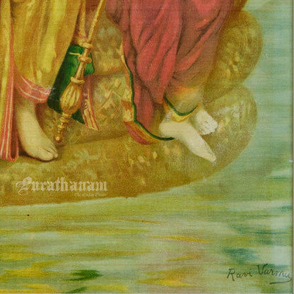 Shesh Narayan by Ravi Varma - Oleograph Print