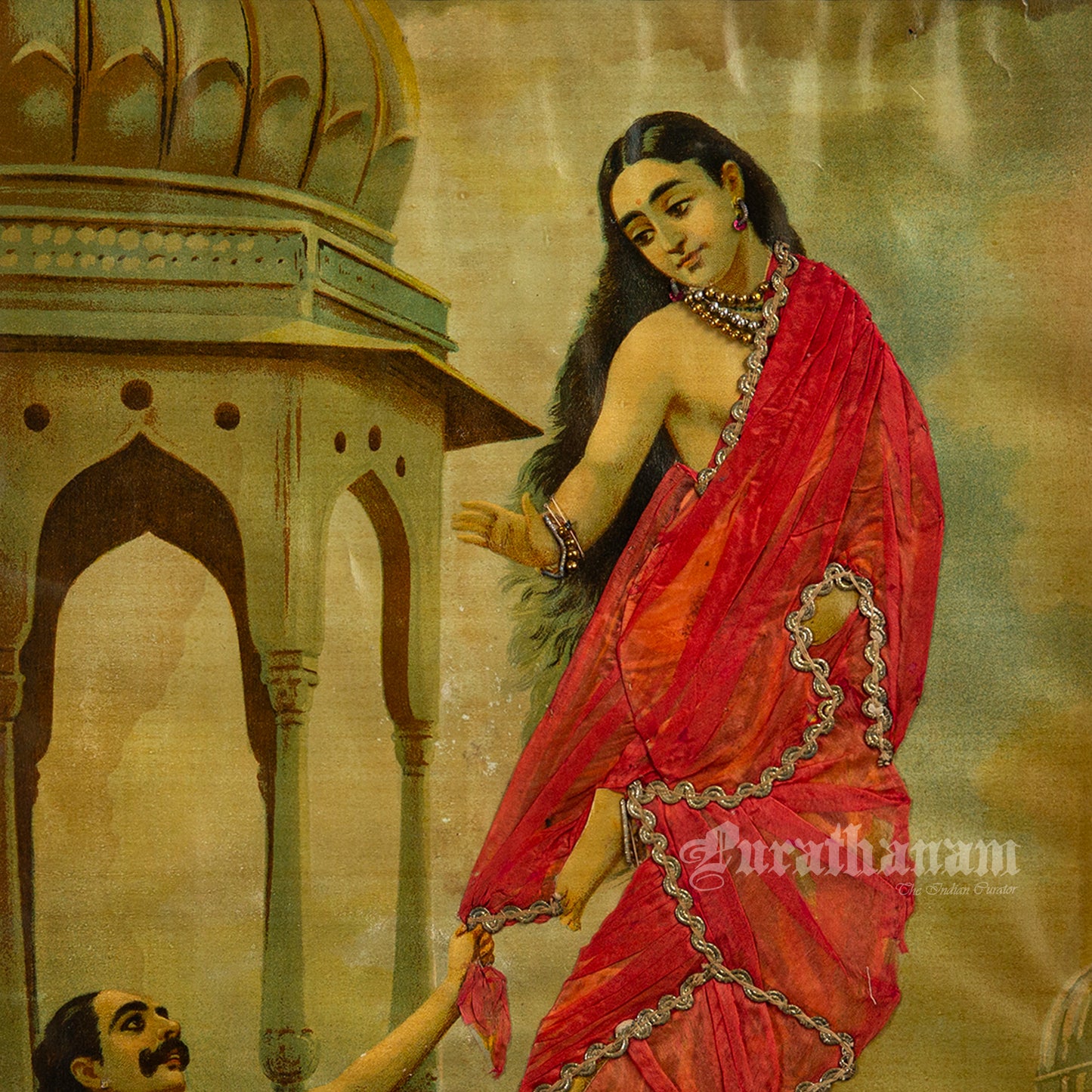 Urvashi by Ravi Varma - Oleograph Print (Embellished)