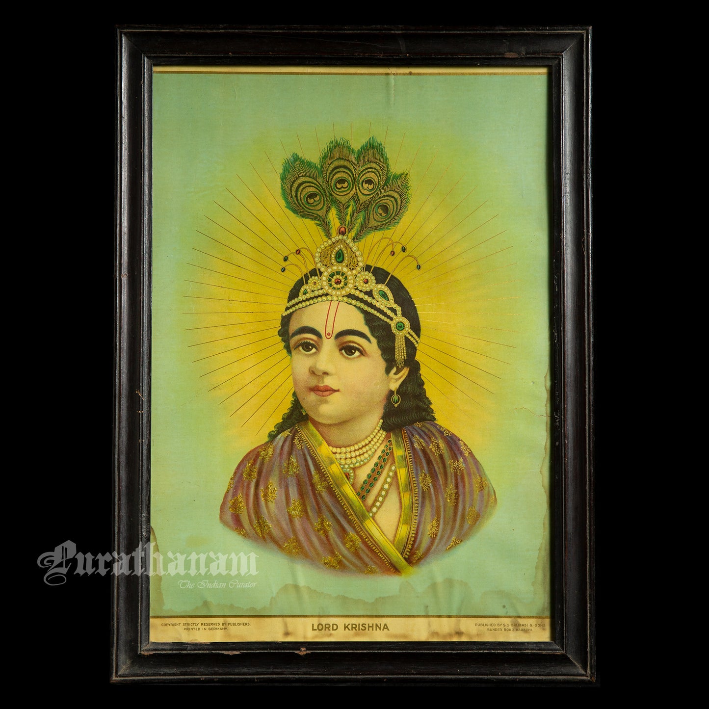 Lord Krishna - Oleograph Print (German Print)