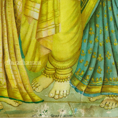 Sree Radha Rukhmini Krishna by C. G. Ramanujam - Oleograph Print