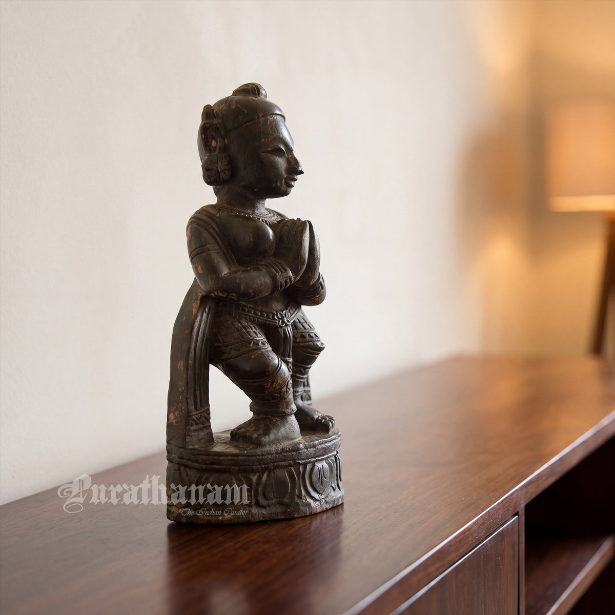 Temple Maiden wooden  sculpture