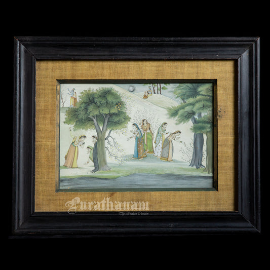 The footsteps of Krishna – Miniature Painting (Watercolor Medium)