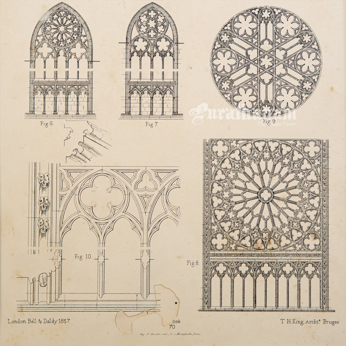 Medieval Architecture & Art-SEEZ - Plate 6  -Steel Engraving